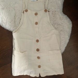 LUSH white linen coverall minidress (S)